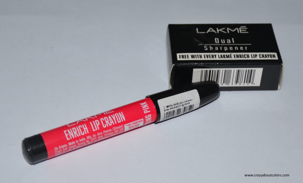 Lakme Enrich Lip Crayon Shocking Pink Review and Swatches